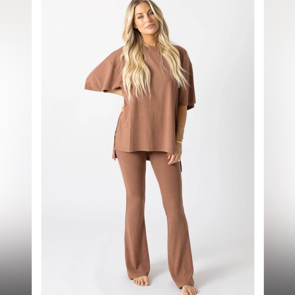 Foxy Kind All Weekend Long Pant Set Camel